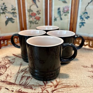 Set of 4 Le Creuset Espresso Mugs – Black with Cream Interior – 0.1L / 3.38oz