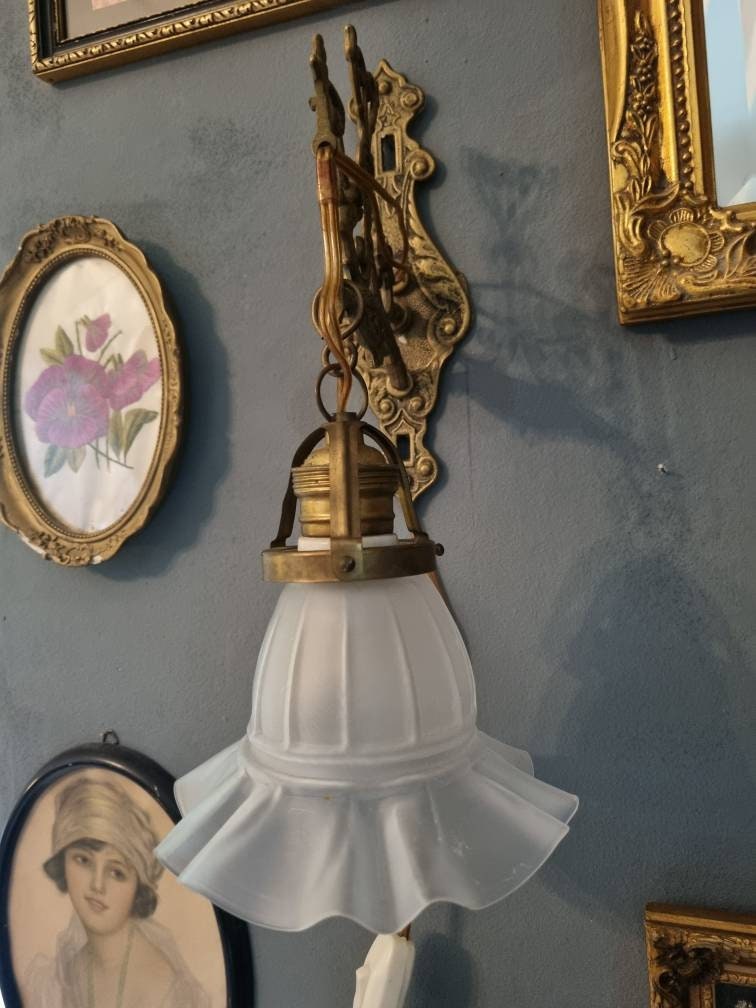 Absolutely Stunning Art Deco Brass Wall Sconce Etsy