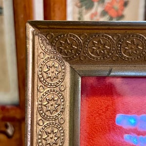 Vintage Danish Brass Starburst Small Frame – Ornate Easel Back