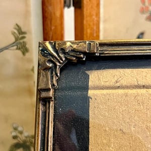 Gilded Corner Vintage Danish Brass Frame – Ornate Beveled Edge