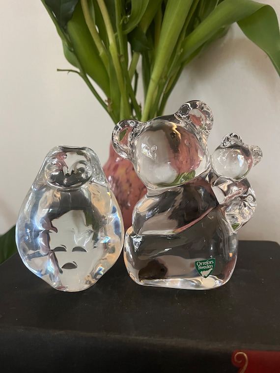 Vintage Orrefors Crystal Animal Paperweight: Swedish Art Glass - Etsy