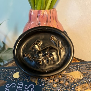 Vintage Knud Kyhn For Royal Copenhagen Stoneware Decorative Deer And Bird Small Bowl/Dish