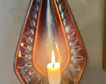 Mid Century Stoneware Candle Wall Sconce By Einar Johansen For Søholm