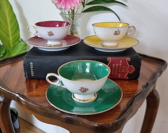 Bucka And Nissen Art Deco Pedestal Demitasse Cups And Saucers