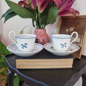 Beautiful Antique Bing And Grøndahl Handpainted High Handled Rifle Coffee Cup And Saucer