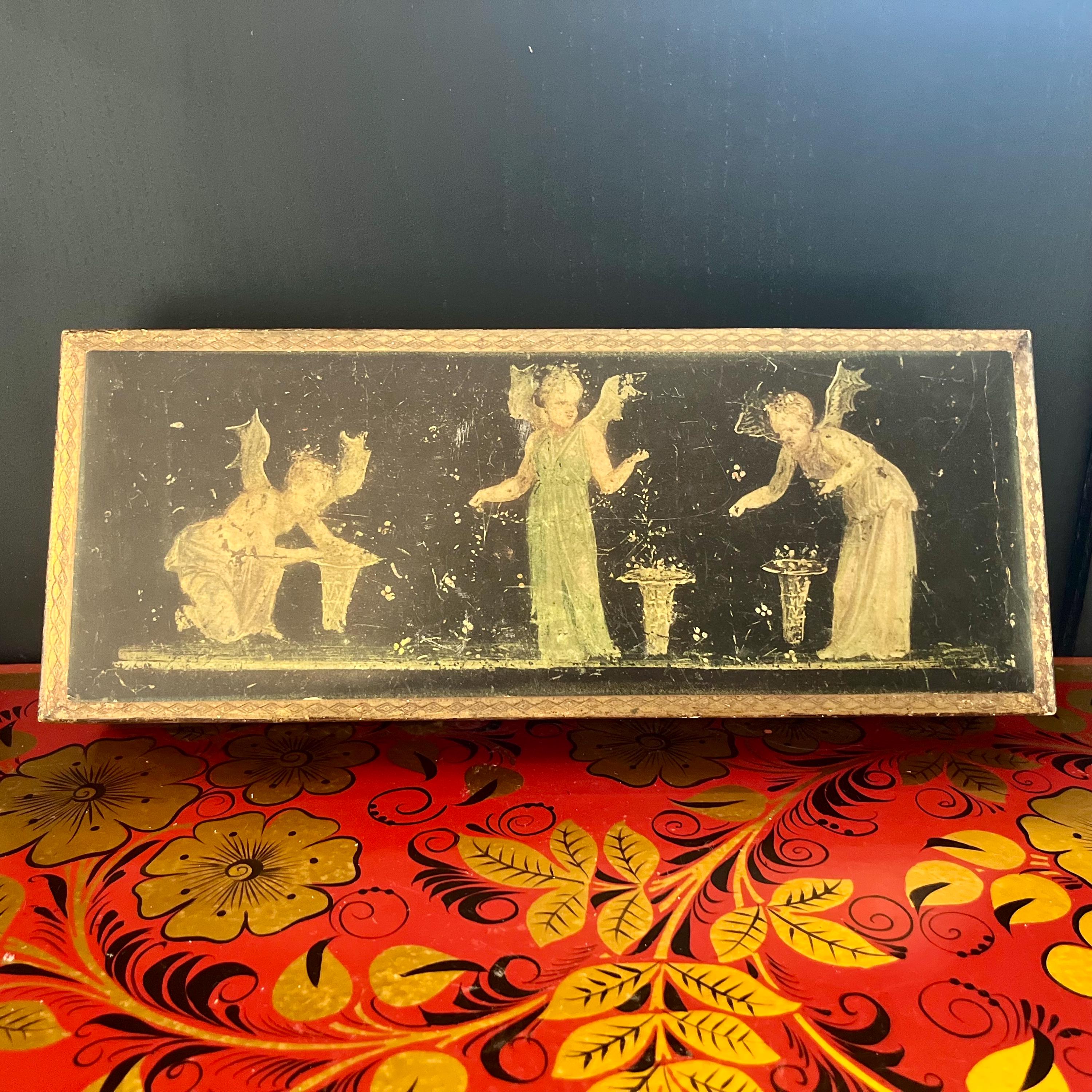 Vintage Italian Gilt Wood Box – Hand-painted Renaissance Scene - Etsy