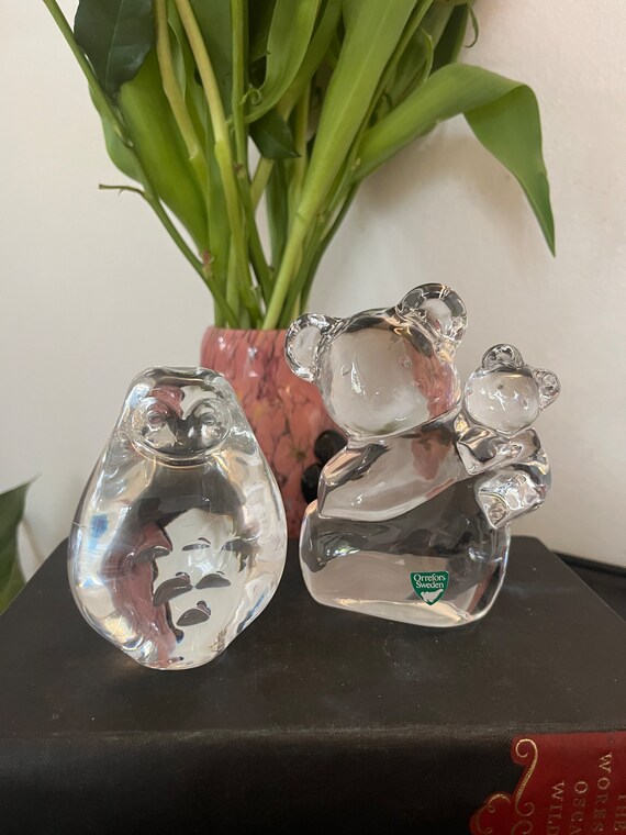 Vintage Orrefors Crystal Animal Paperweight: Swedish Art Glass