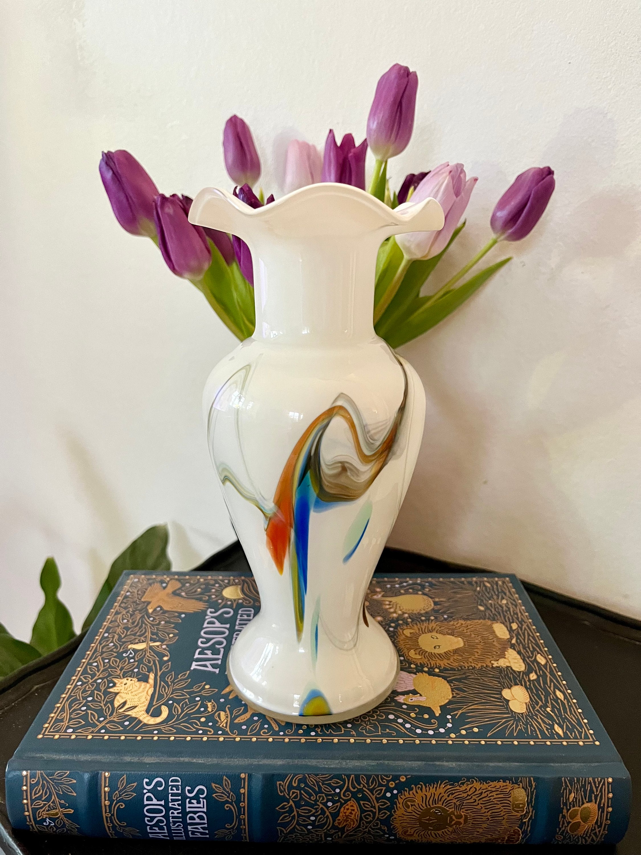 ミッドセンチュリー ムラーノガラス スノーフレーク花瓶 - 1960年代