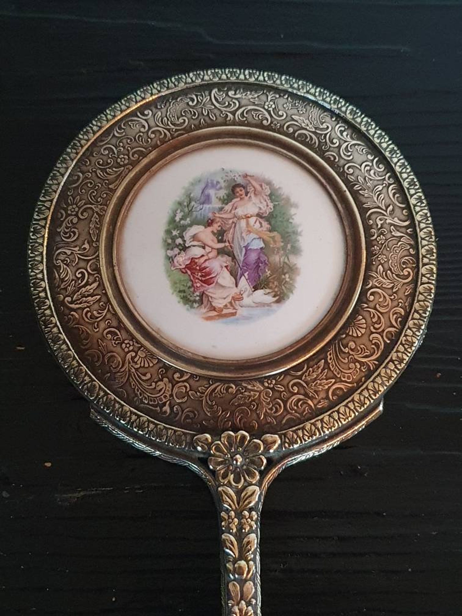 Beautiful Antique Limoges Hand Mirror Etsy