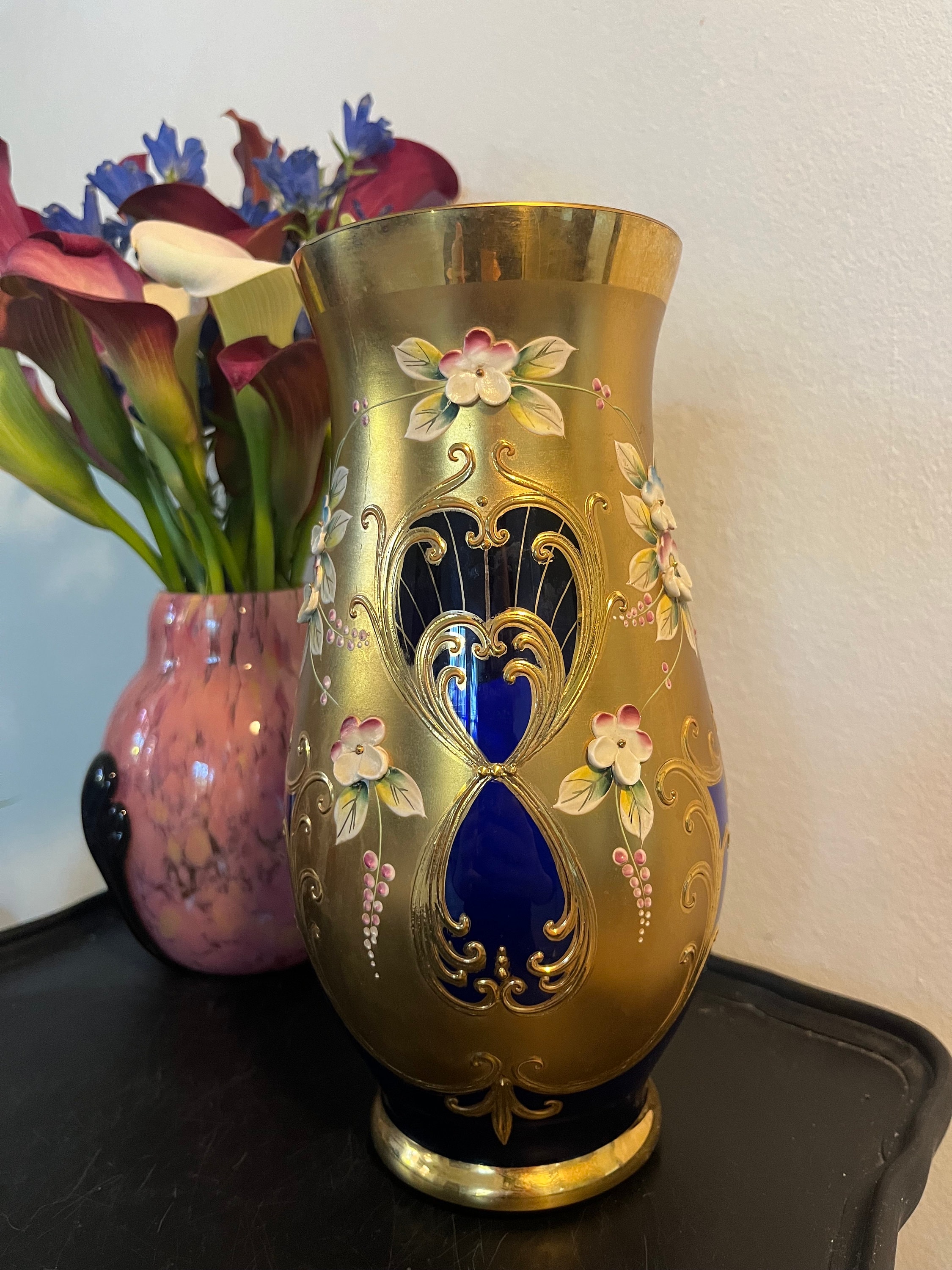 Bohemia gold crystal vase - Etsy 日本