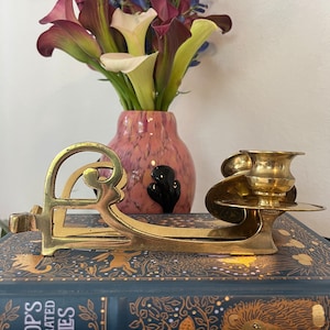 Wunderschöne Vintage Messing Klavier Kerzenleuchter