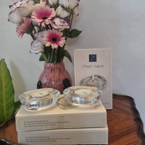 Beautiful Piet Hein Signed Glass Tealights In Original Box