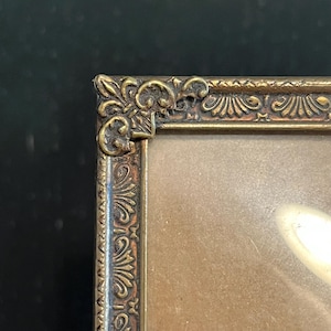 Vintage Danish Ornate Brass-Style Photo Frame – Vertical – Rococo Floral Detail