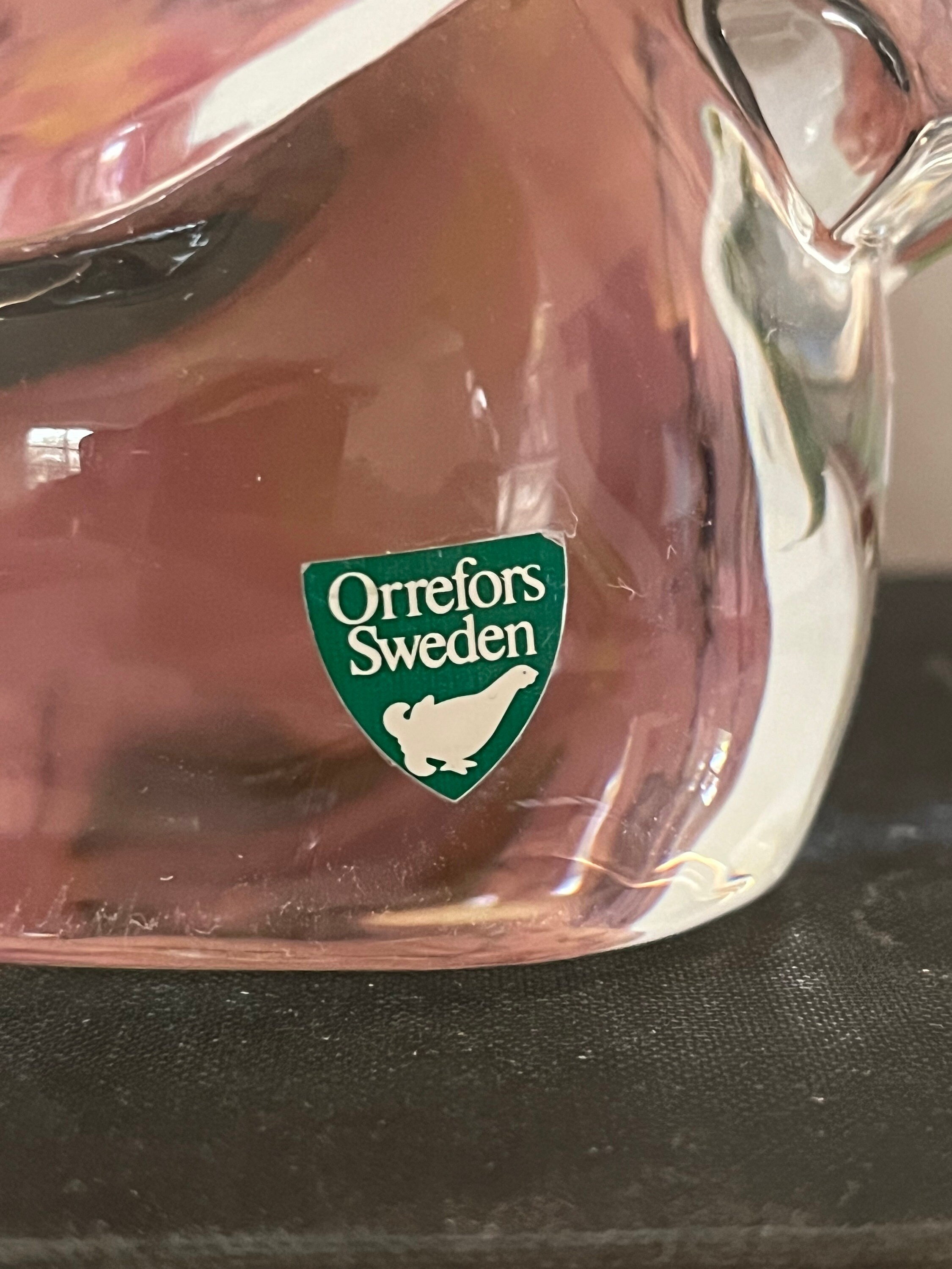 Vintage Orrefors Crystal Animal Paperweight: Swedish Art Glass - Etsy