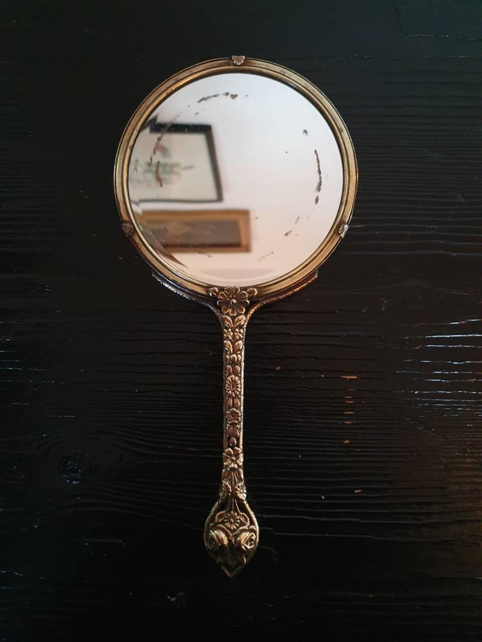 Beautiful Antique Limoges Hand Mirror Etsy