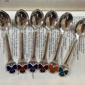 Beautiful Vintage Meka Denmark Enamel Demitasse Spoons