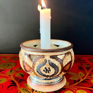 Vintage Søholm Danish Ceramic Candle Holder – Mid-Century Modern Pottery by Arne Clausen