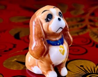 希少なビンテージのわんわん物語の陶器の置物。ブランドはディズニー