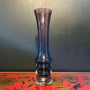 Vintage Sea Glasbruk Purple Glass Vase / Scandinavian Art Glass / Swedish Mid Century