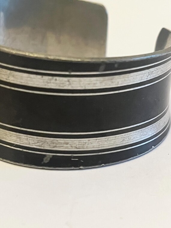 Vintage Jørgen Jensen Pewter Cuff Bracelet - Danish Modernist