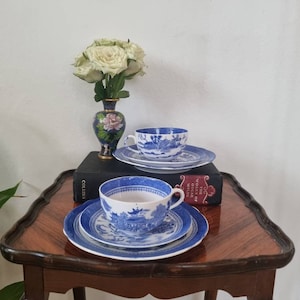 RARE Beautiful Antique 19th Century Gustafsberg Willow Trio Set