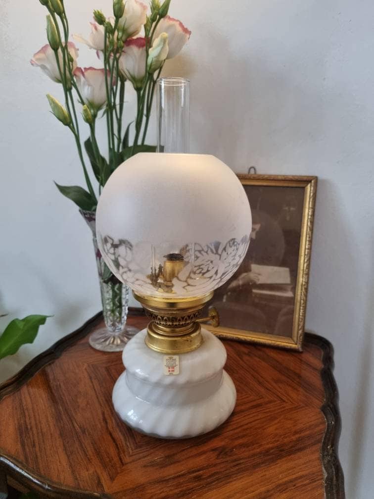 Stunning Vintage Holmegaard Oil Lamp