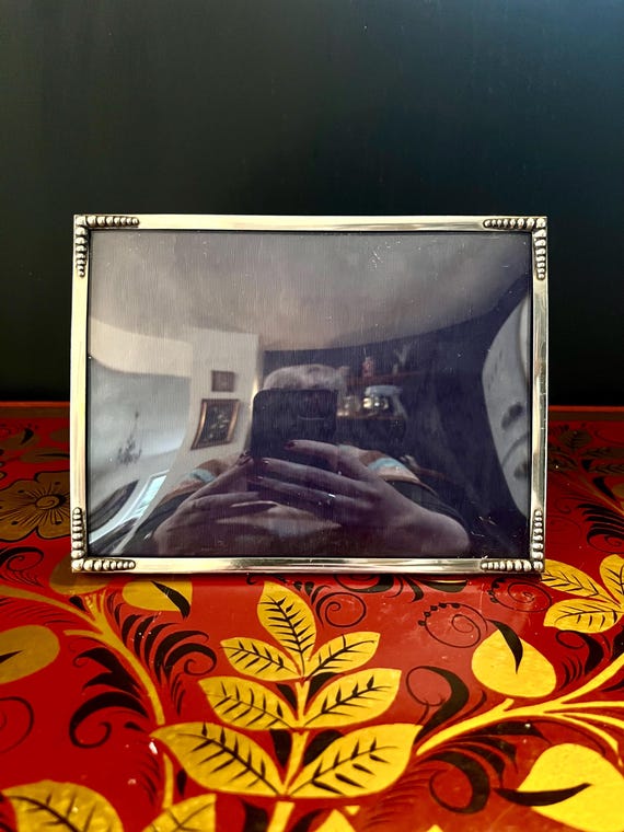 ヴィンテージシルバーメタルフォトフレーム - デンマーク製凸型