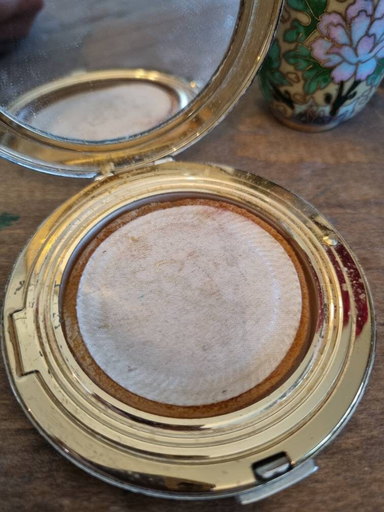 ヴィンテージ ストラットン シルバープレート メイクアップ コンパクト