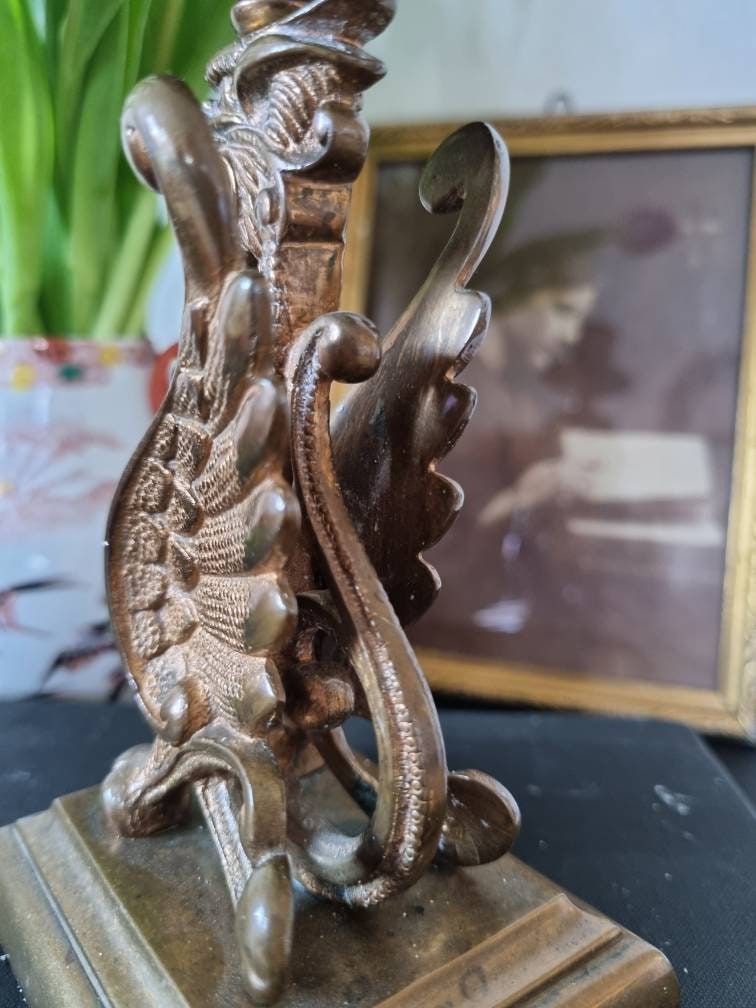 Stunning Pair of Antique Copper Dragon Candlestick Holders Etsy