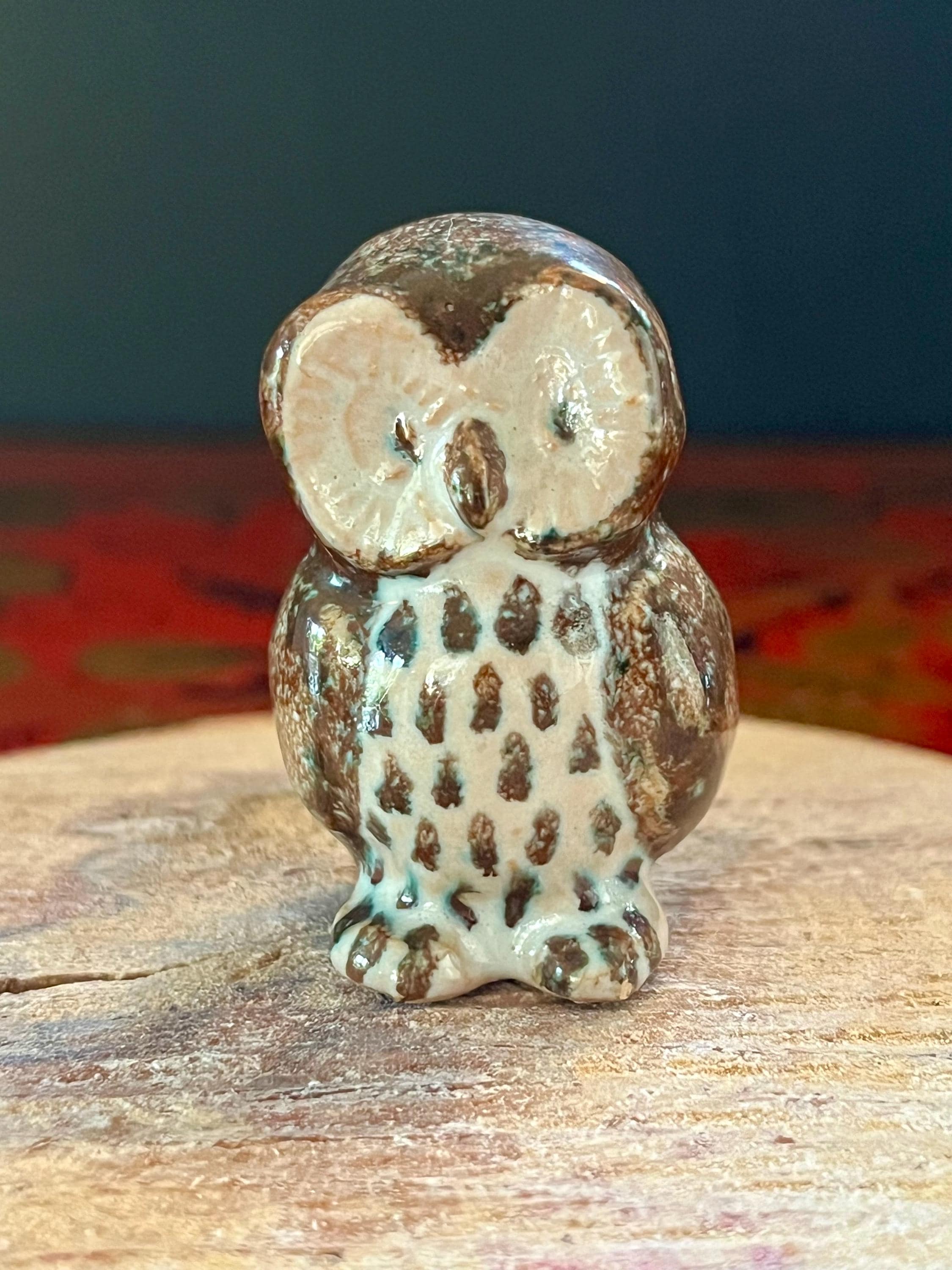 Vintage Danish Ceramic Owl Figurine - 1960s Decor