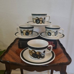 Vintage Stavangerflint Senja Teacup and Saucer: Norwegian Retro Design