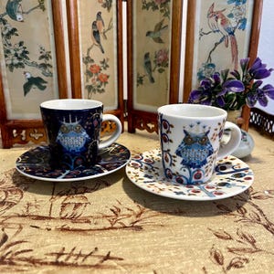 Iittala Taika Espresso Cup & Saucer Set – Owl Design by Klaus
