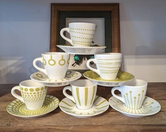 Wonderful Set Of Six Bodum &#39;Paula&#39; Espresso Sets