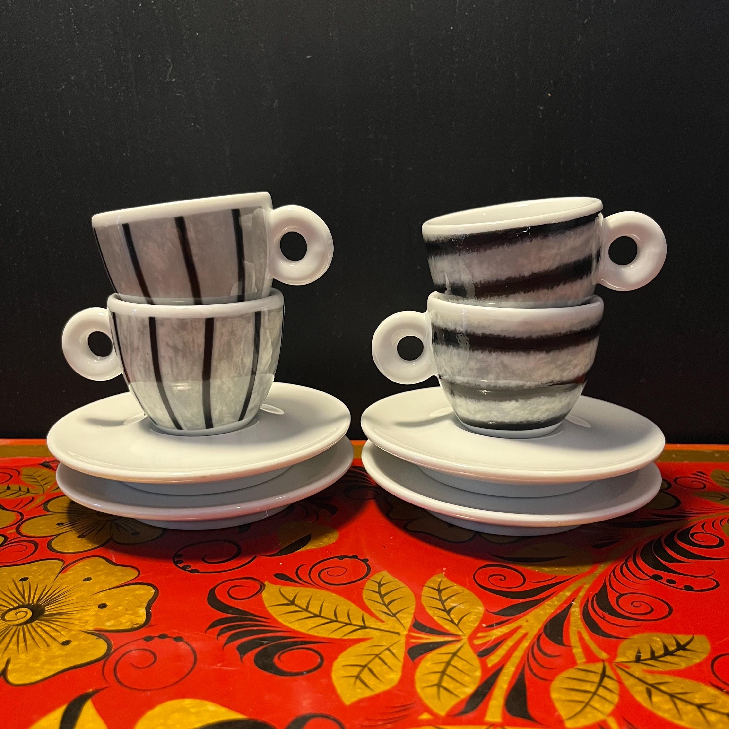 Vintage Illy Espresso Cups Set | 1995 Pietrobelli, Richard Ginori