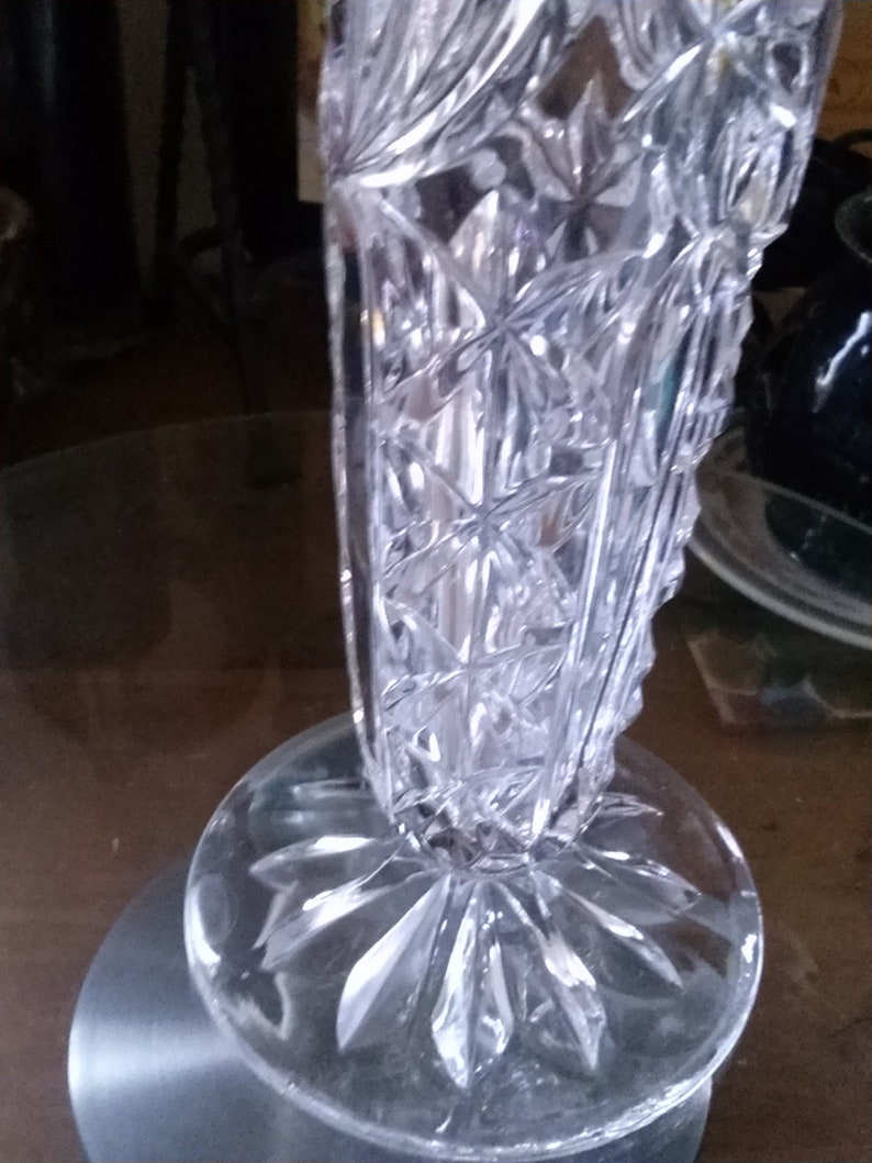 Lead Crystal Vasediamond cut 25 Cmmade in Germany Etsy