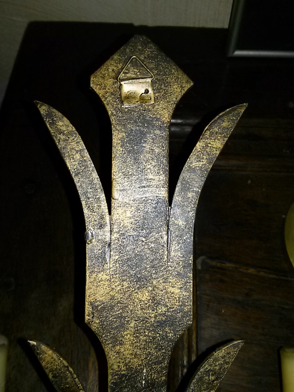 Antique wall candle holder handmade unique wrought Etsy