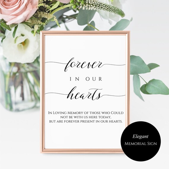 Printable FOREVER In Our Hearts Wedding Sign Editable | Etsy