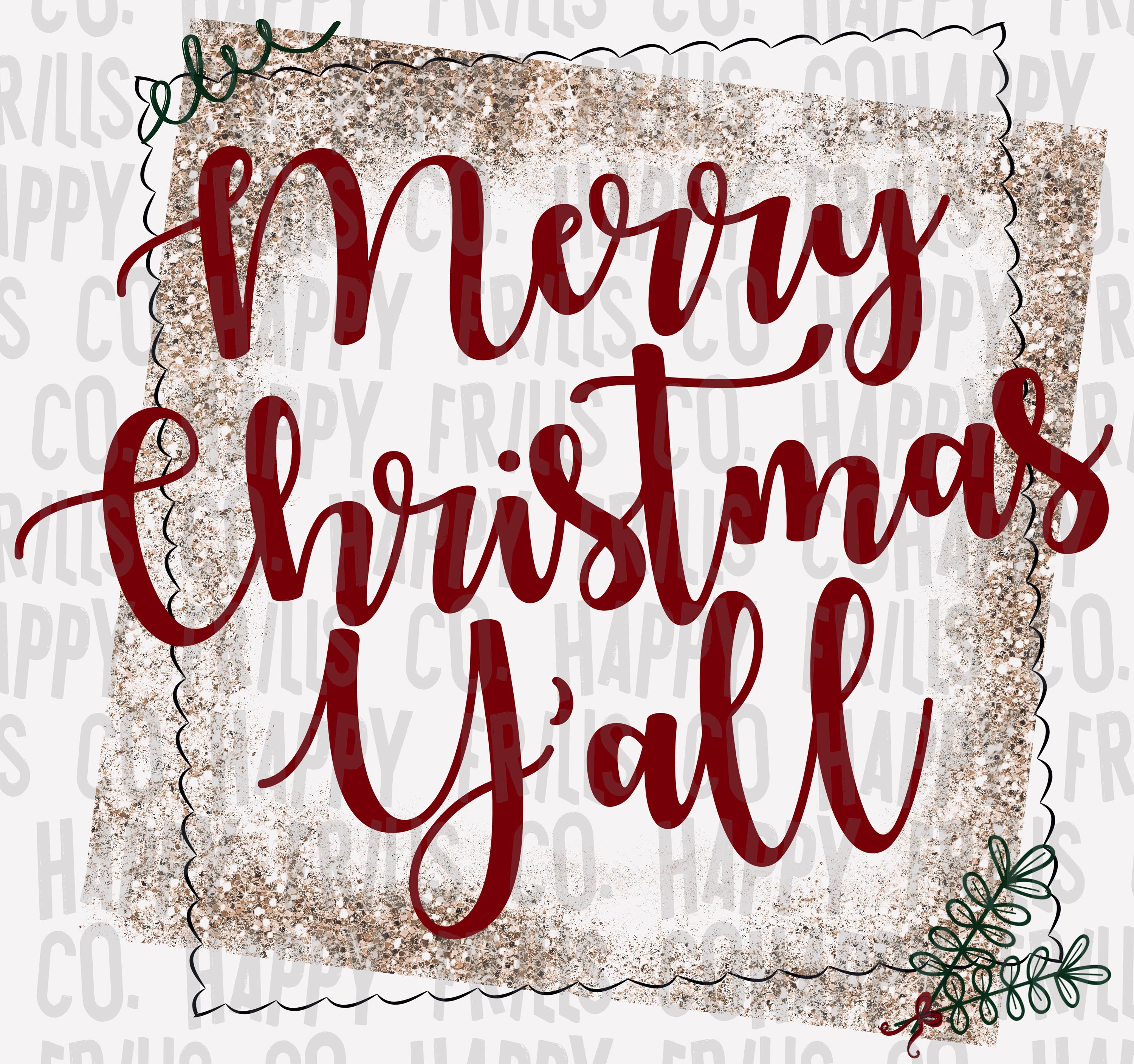 Merry Christmas Yall Digital image png instant download for | Etsy