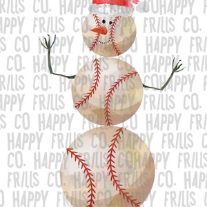 Baseball Snowman Christmas Digital image png instant download for sublimation Design, Sublimate