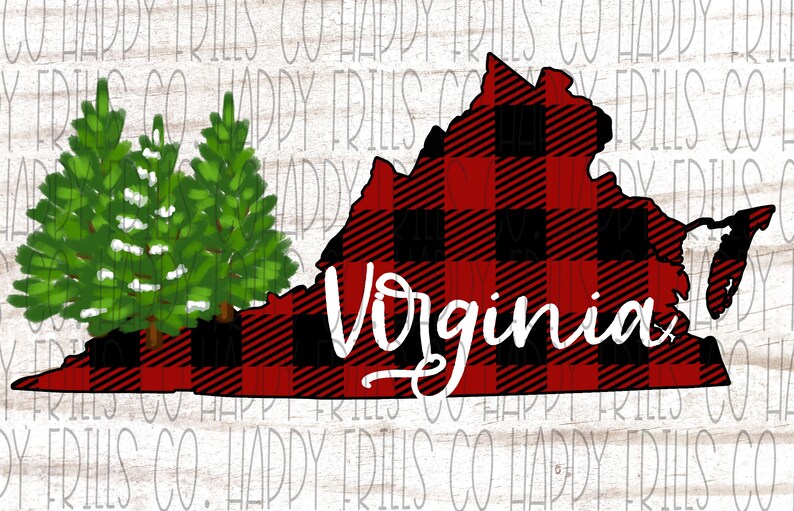 Download Free Virginia Buffalo Plaid With Christmas Tree Outline Png Instant Etsy SVG DXF Cut File