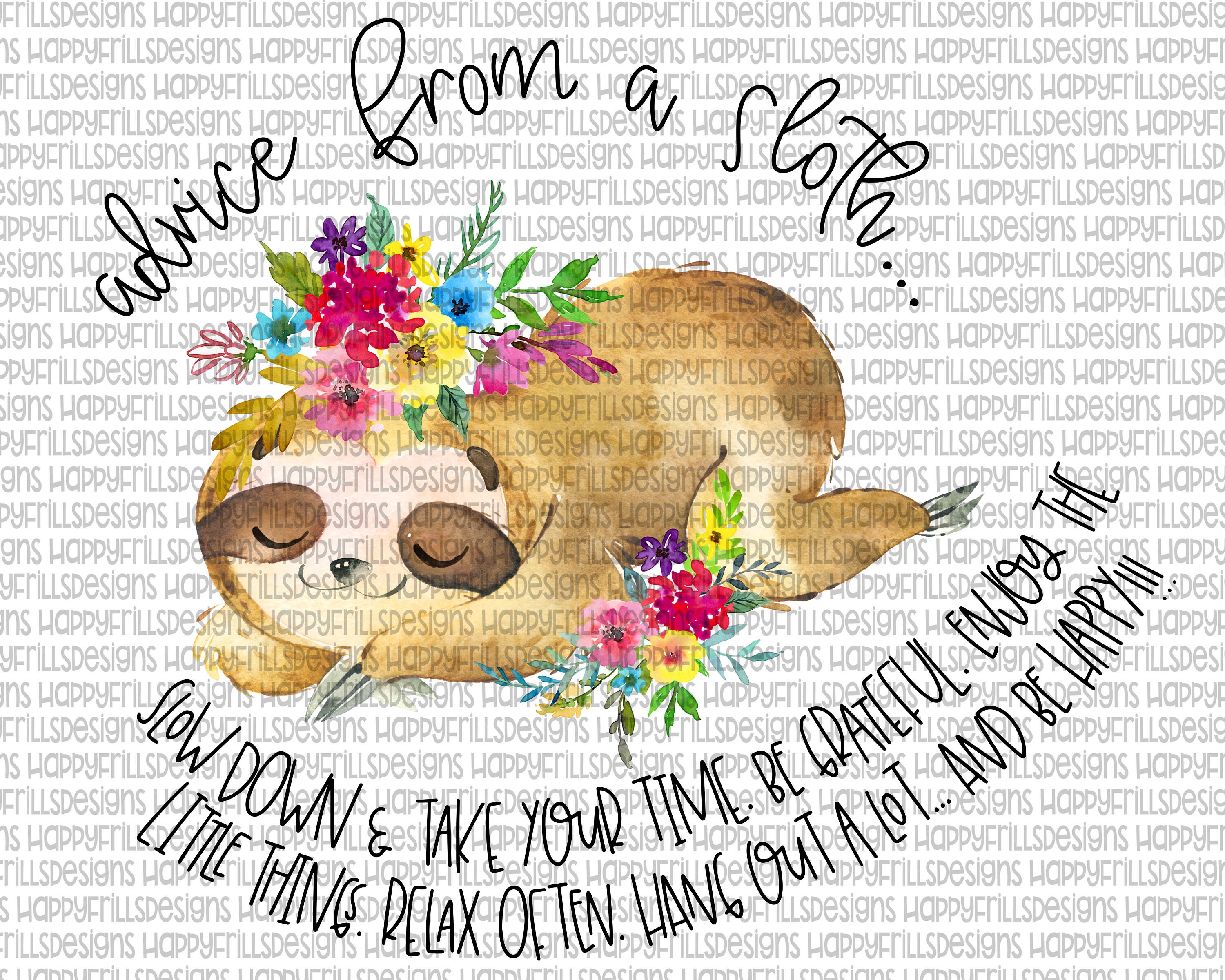 Sloth advice design Digital image png instant download for | Etsy