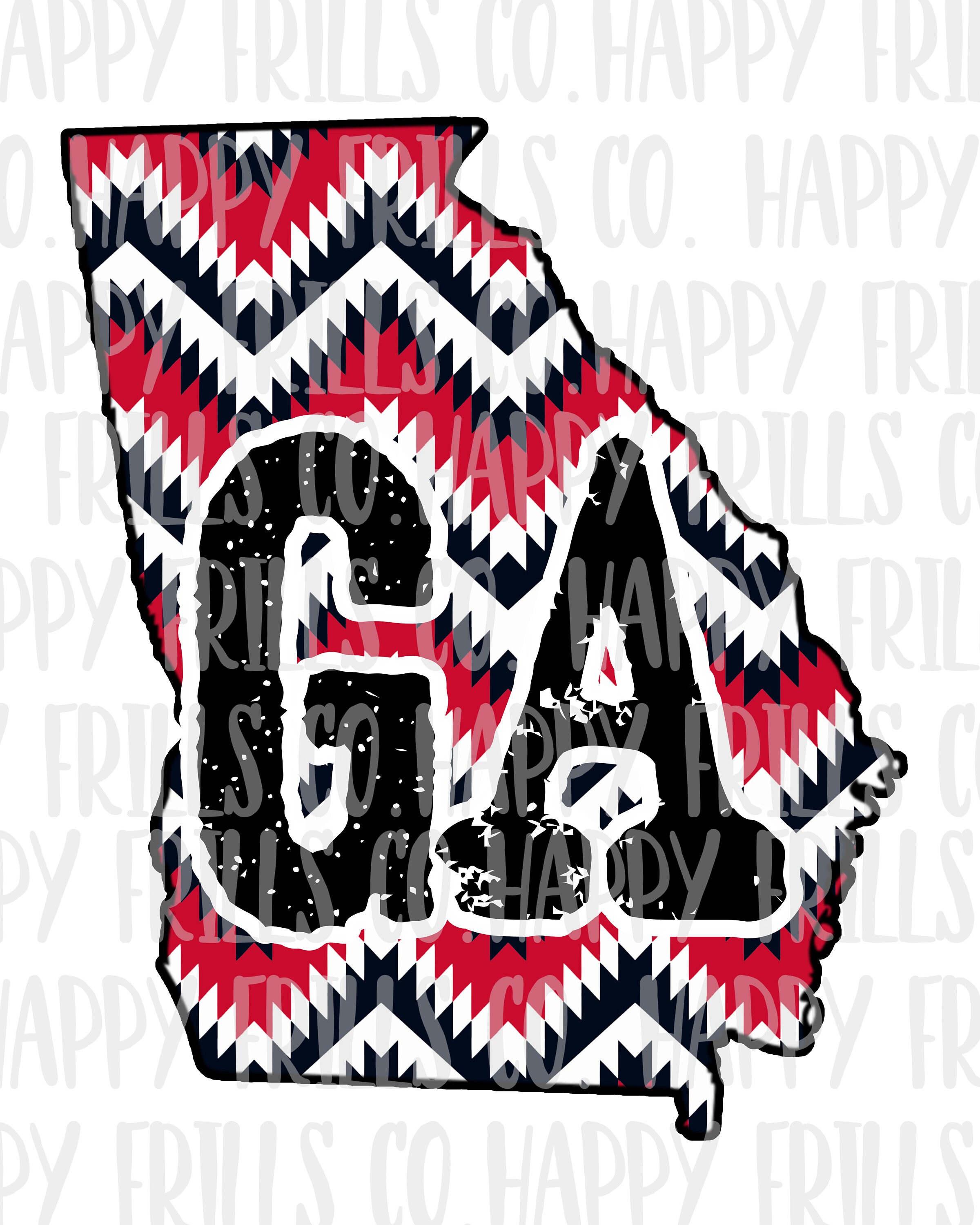 Georgia red black white with GA Digital image png instant | Etsy