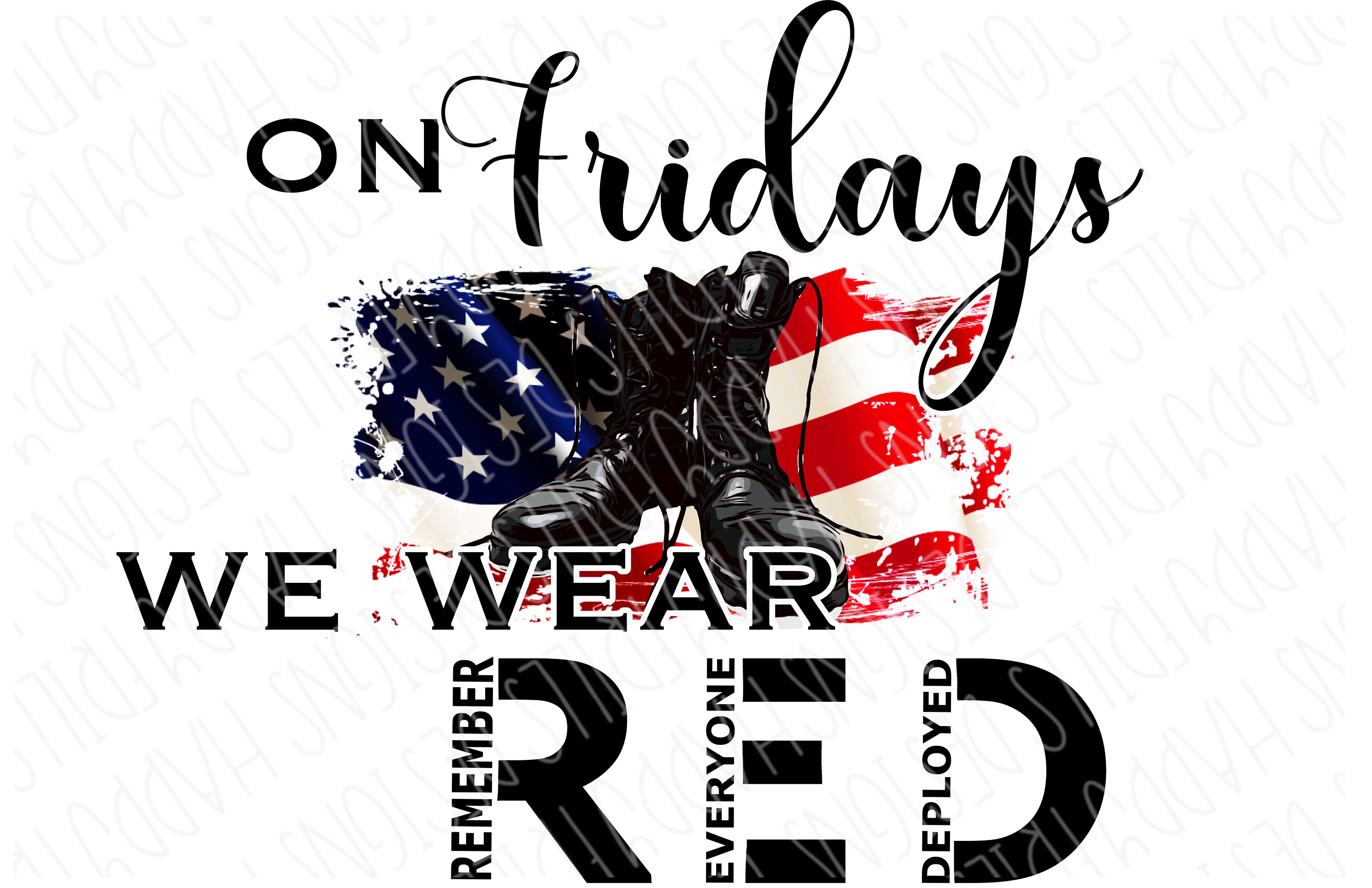 Fridays We Wear RED Deployed Digital Image Png Instant Etsy