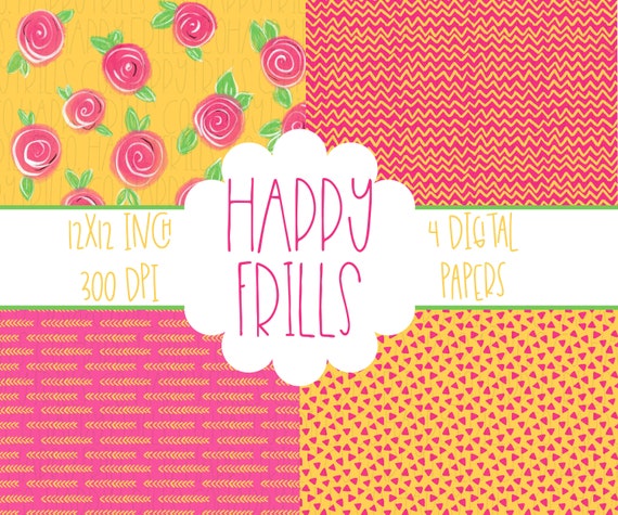 Watercolor Floral Digital Papers Backgrounds Digital Image | Etsy