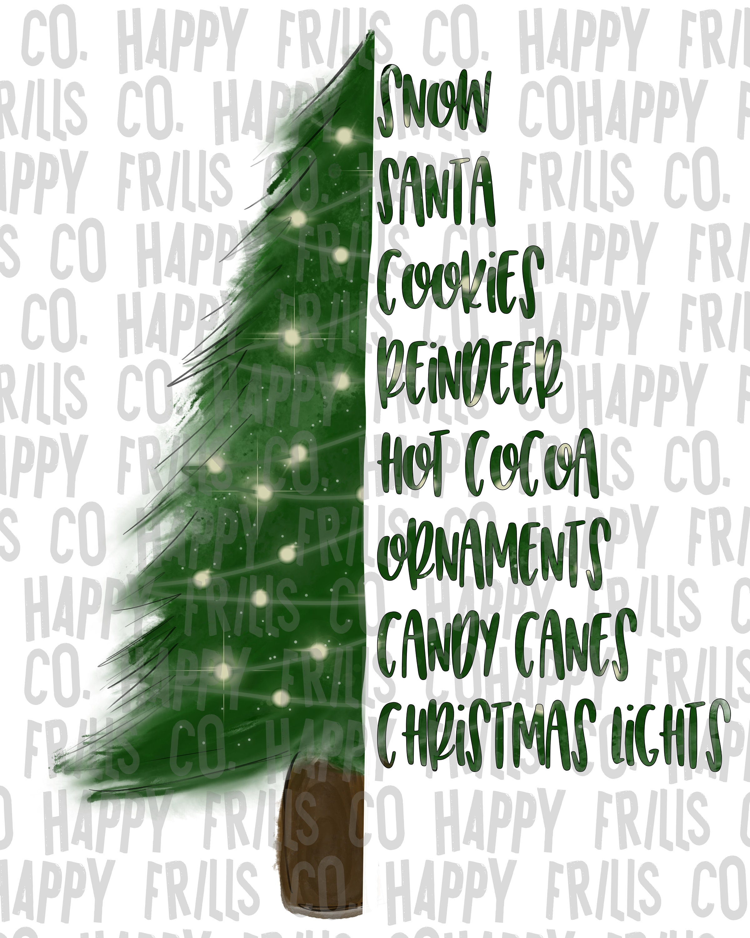 Christmas Tree List Digital Image Png Instant Download for  Etsy