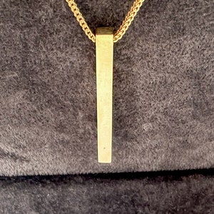 14K Gold Bar Pendant Necklace Personalized Engraved Jewelry