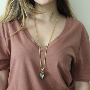 Labradorite necklace For Women, Long Gold necklace with Labradorite Pendant, Layered necklace, Boho Necklace, Gift For mom, Holiday gift