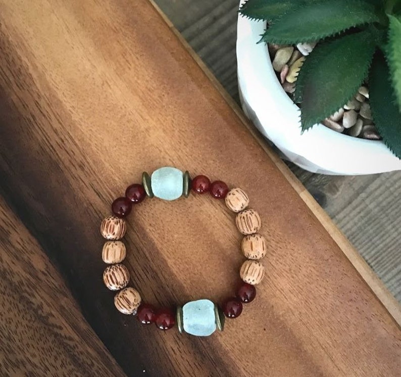 Boho Statement bracelet Elastic Gemstones bracelet Birthstone jewelry Beaded Stacking Bracelet Chunky bracelet Carnelian bracelet