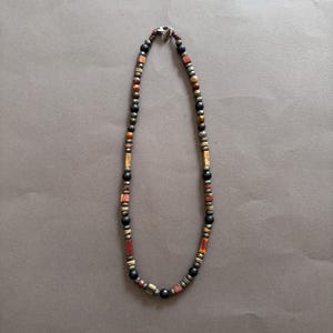 Men&#39;s Jasper Picasso Beaded Necklace: Spiritual Gemstone Jewelry