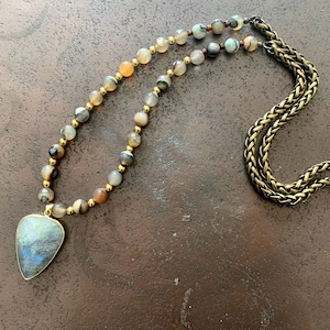 Labradorite necklace For Woman, Long Beaded necklace, Gemstone necklace, Bohemian necklace for woman, Boho Necklace, Mother&#39;s Day Gift